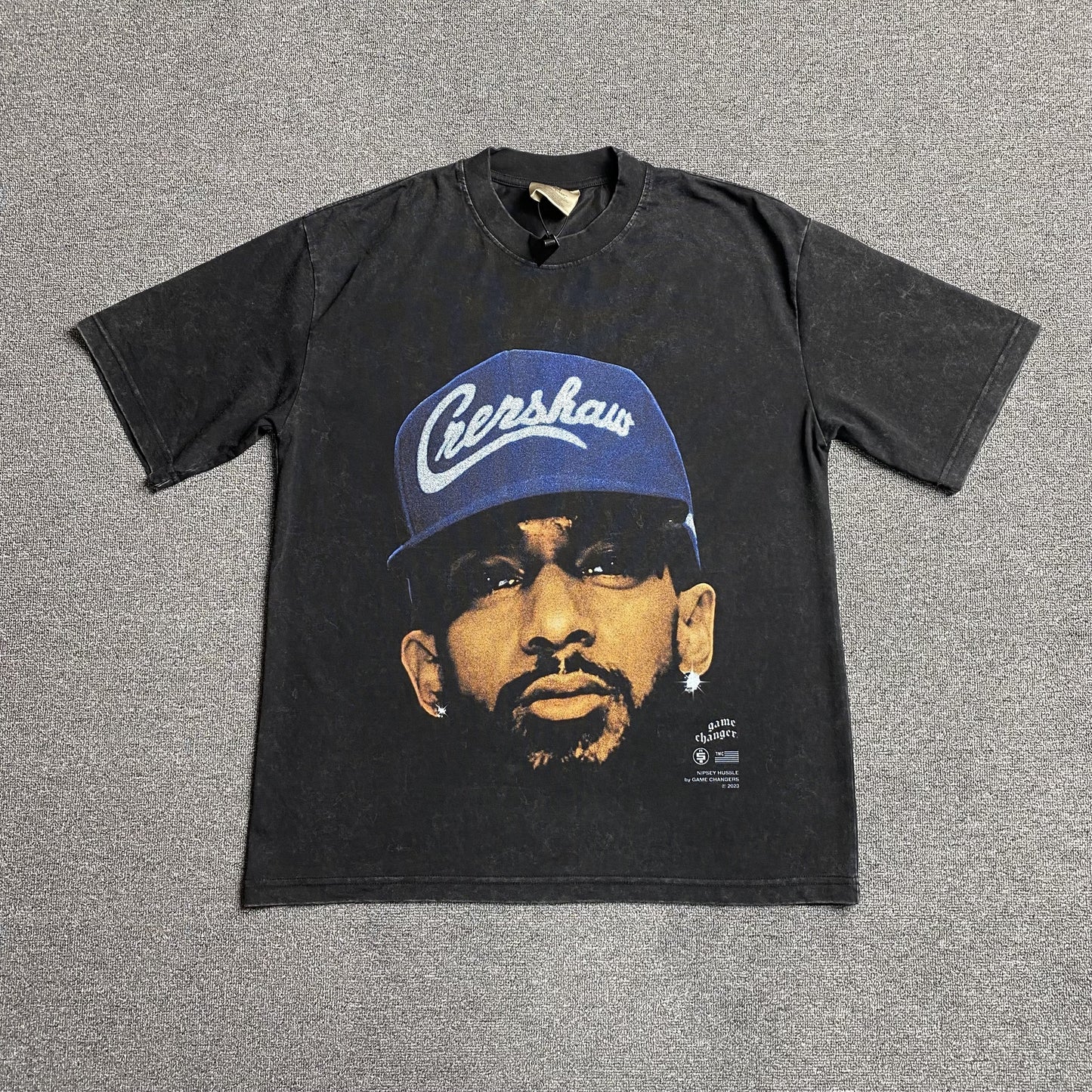 NIPSEY HUSSLE VINTAGE GRAPHIC TEE DARK GREY