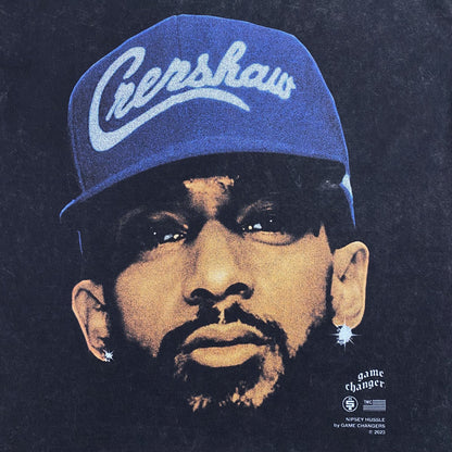 NIPSEY HUSSLE VINTAGE GRAPHIC TEE DARK GREY
