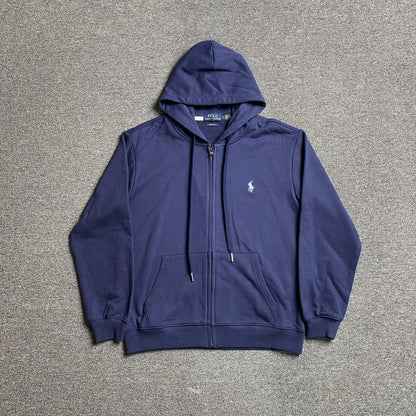 POLO RALPH LAUREN ZIP-UP HOODIE NAVY
