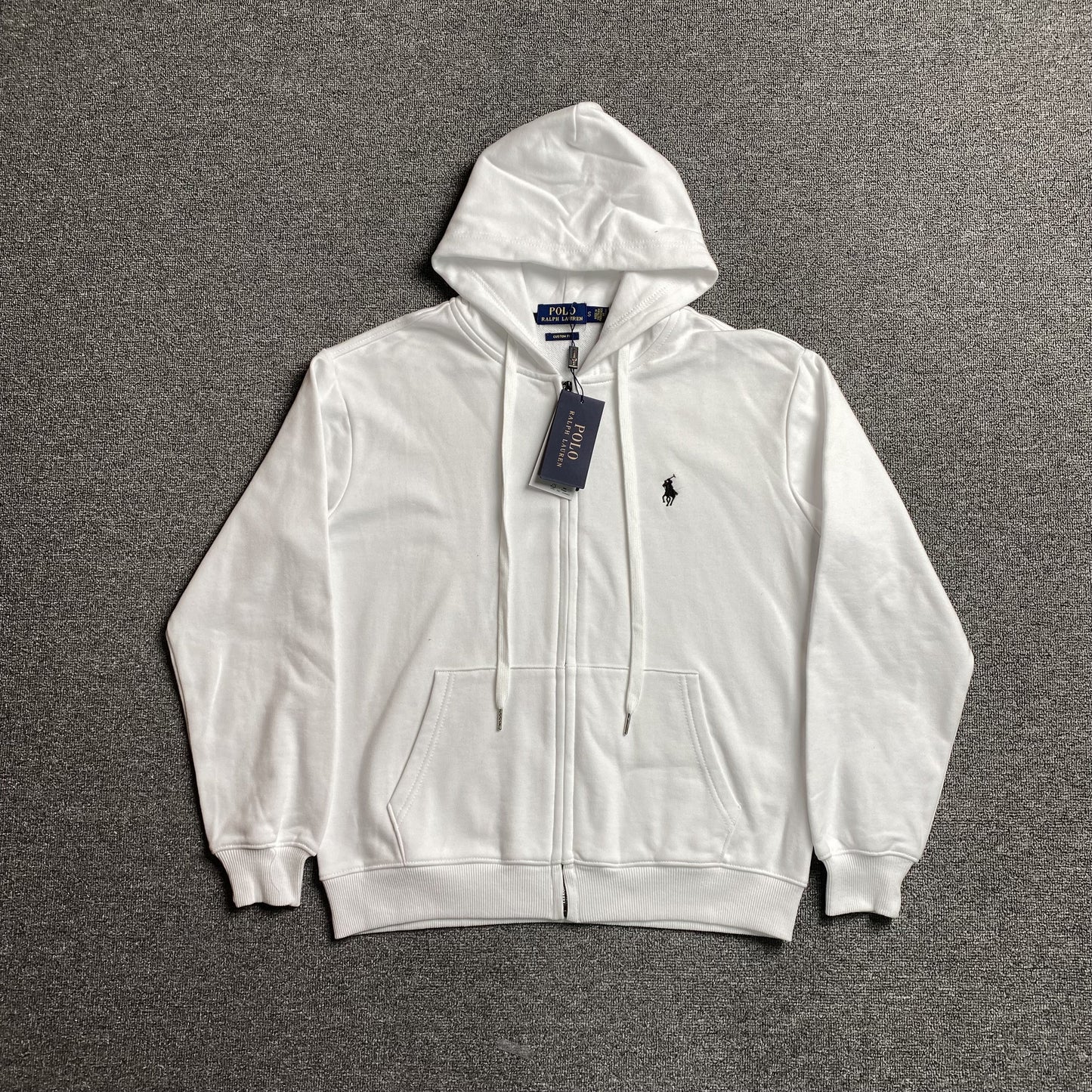 POLO RALPH LAUREN ZIP-UP HOODIE WHITE