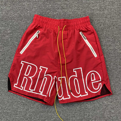 RHUDE RH LOGO SHORTS RED