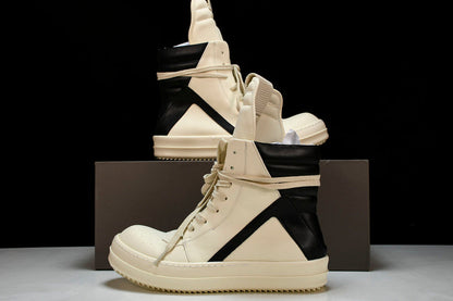 RICK OWENS GEOBASKET MILK BLACK
