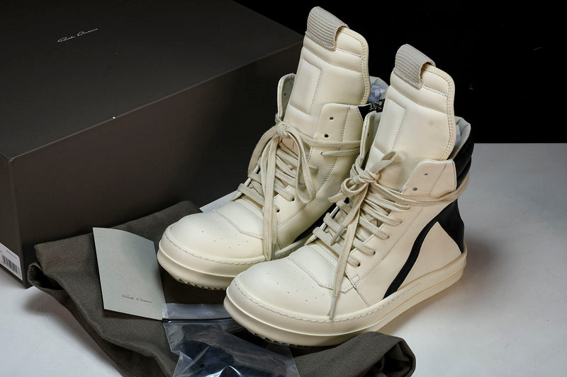 RICK OWENS GEOBASKET MILK BLACK