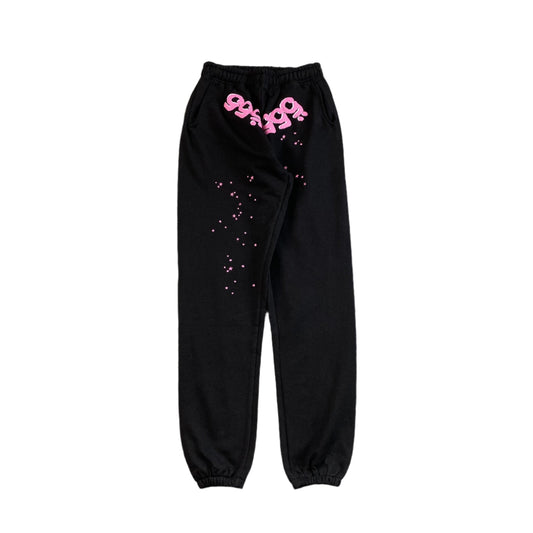 SP5DER ANGEL NUMBER SWEATPANTS BLACK