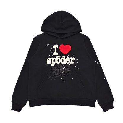 SP5DER I HEART SP5 SOUVENIR HOODIE BLACK