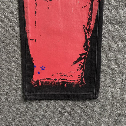 SP5DER PAINTED MOTO DENIM BLACK