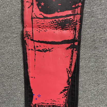 SP5DER PAINTED MOTO DENIM BLACK