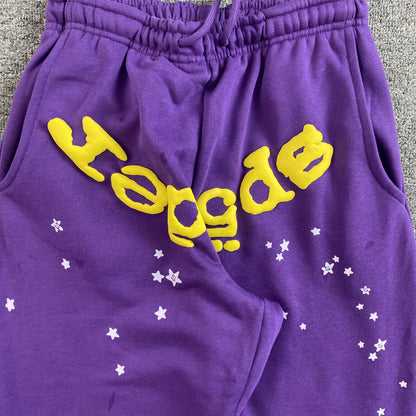 SP5DER STAR OG WEB V2 SWEATPANTS SLIME PURPLE