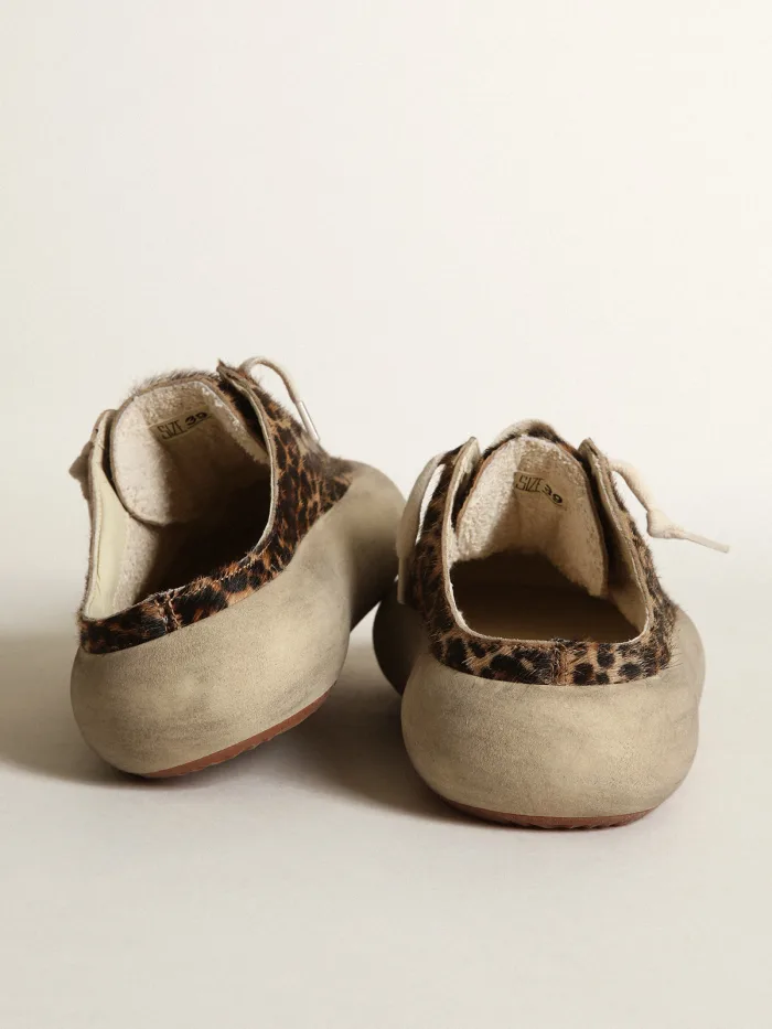 Space-star Sabots In Leopard-print Pony Skin With Black Leather Star