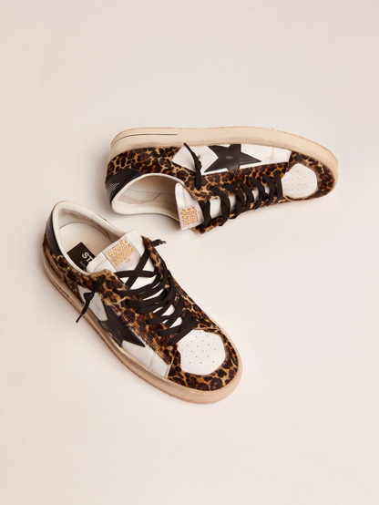 Stardan Sneakers In Leopard-print Pony Skin And Black Star
