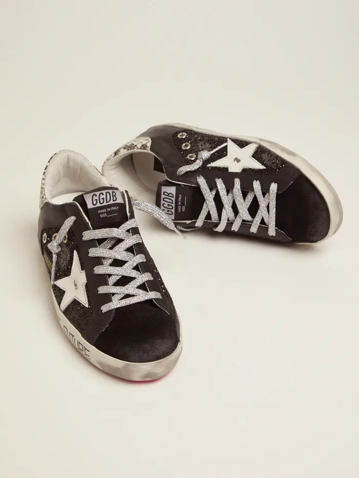 Super-star Sneakers With Glitter And Handwritten Lettering
