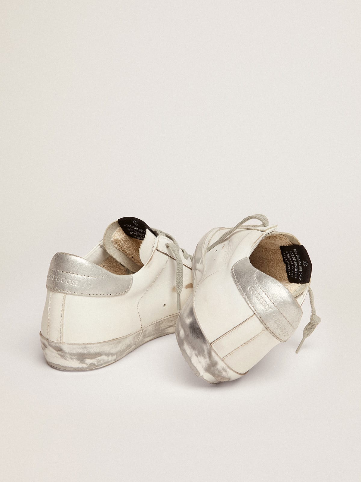 Super-star Sneakers With Silver Sparkle Foxing And Metal Stud Lettering