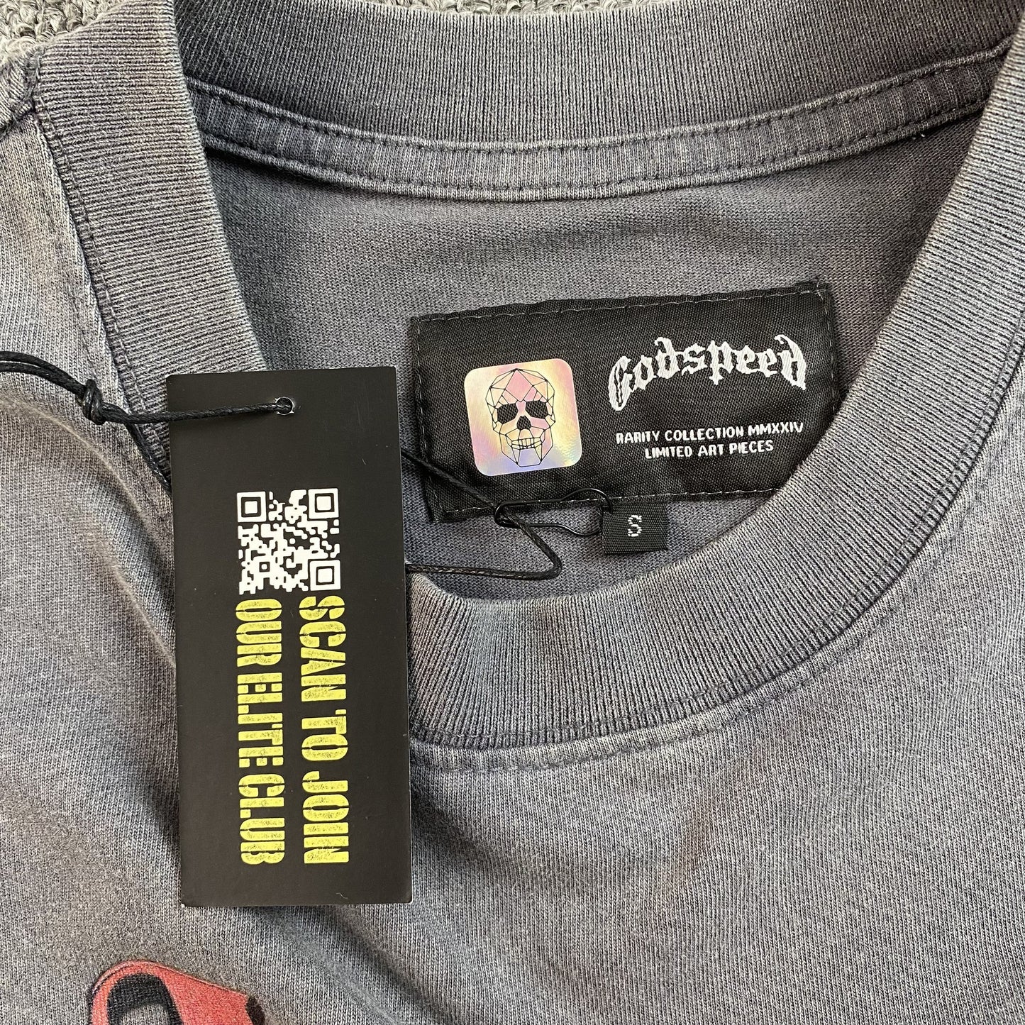 GODSPEED E PLURIBUS UNUM T-SHIRT WASHED GREY