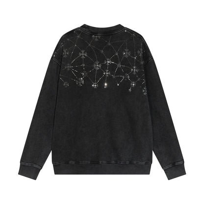 CHROME HEARTS RHINESTONE NETWORK SWEATSHIRT WASHED BLACK
